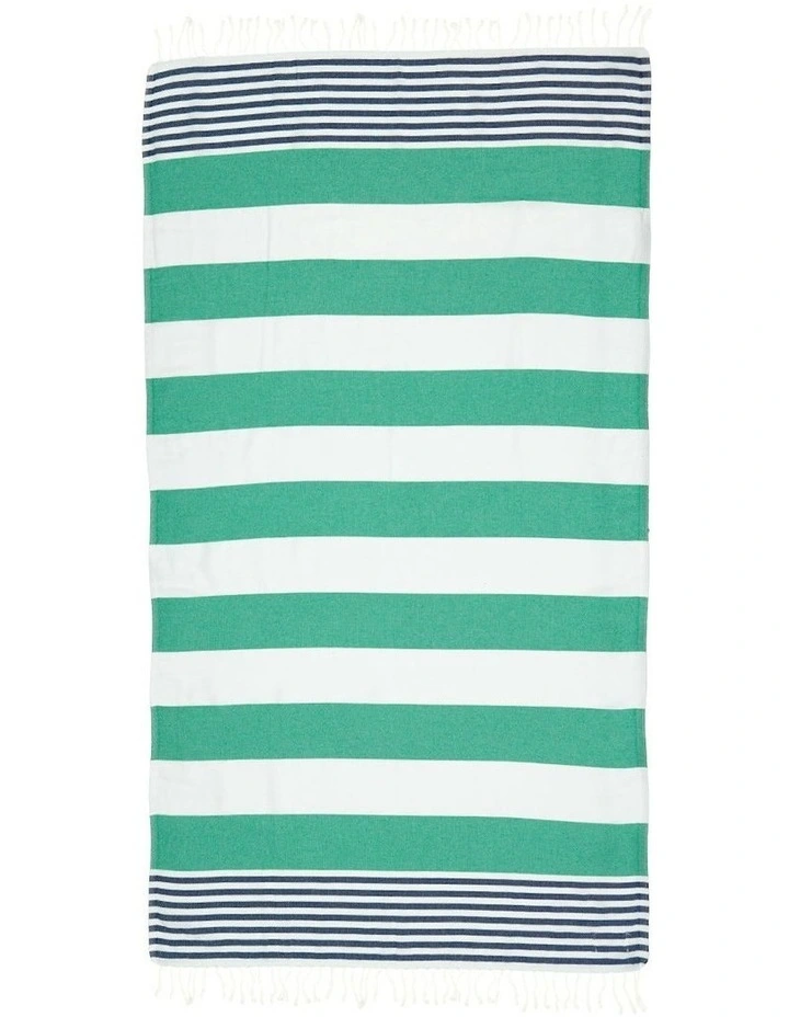 Thin Turkish Towel in Green/Blue