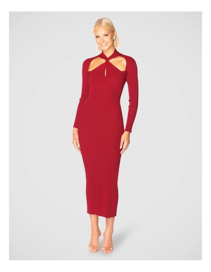 Noemi Knit Dress in Red