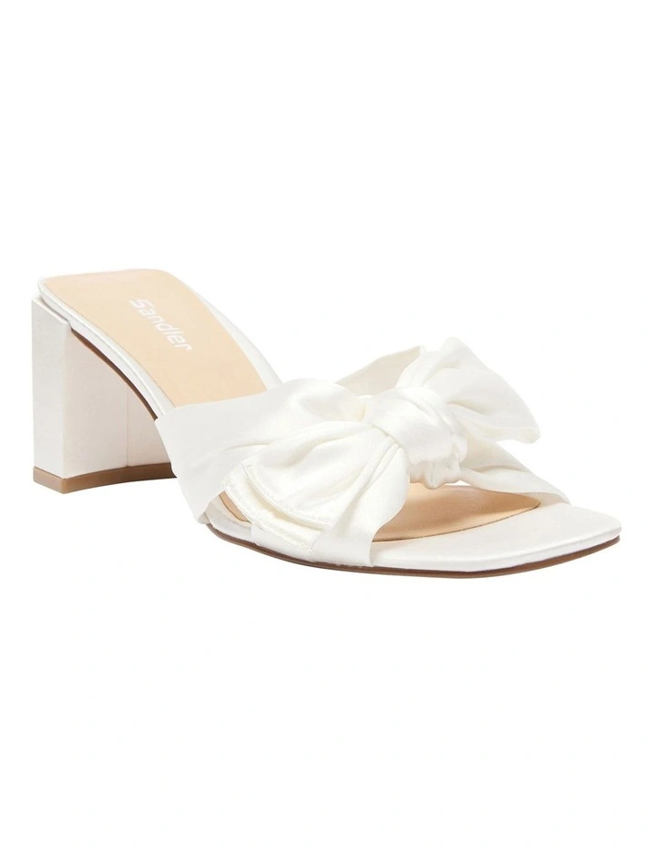 Aria Sandals in Ivory Satin