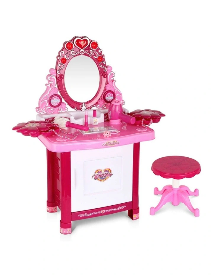 Kids Pretend Makeup Play Set Dressing Table Chair Girls Toys Children
