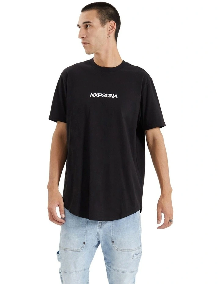 Drayton Dual Curved Tee in Black