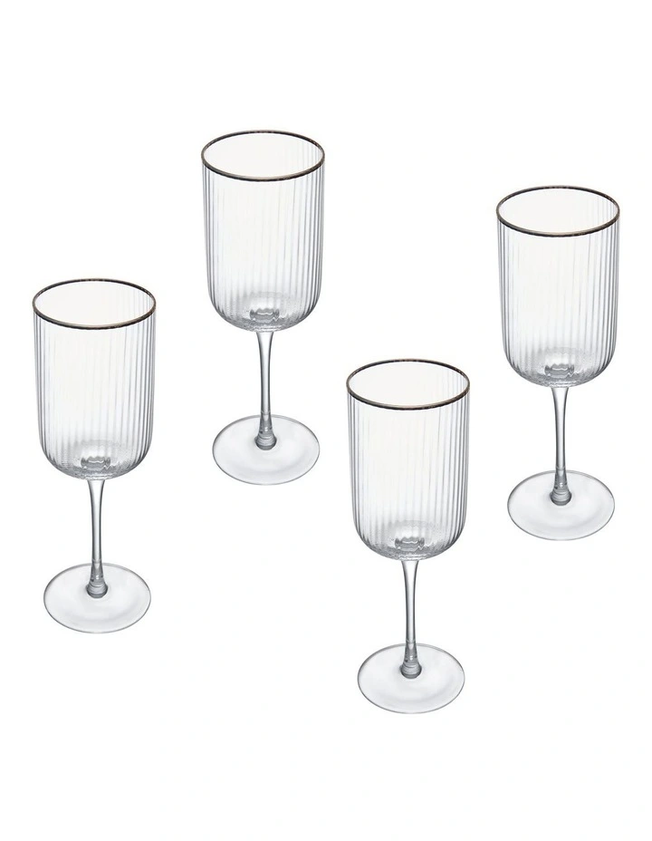 Sorrento White Wine Glass 4 Piece Set in Clear