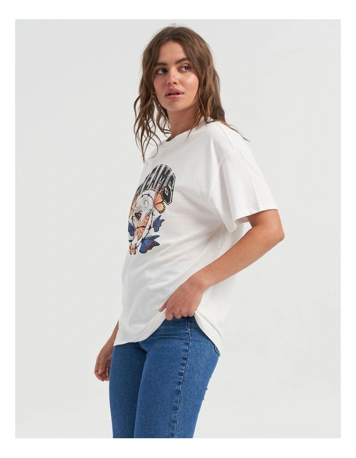 Zodiac Organic Cotton Printed T-shirt in Cloud Dancer