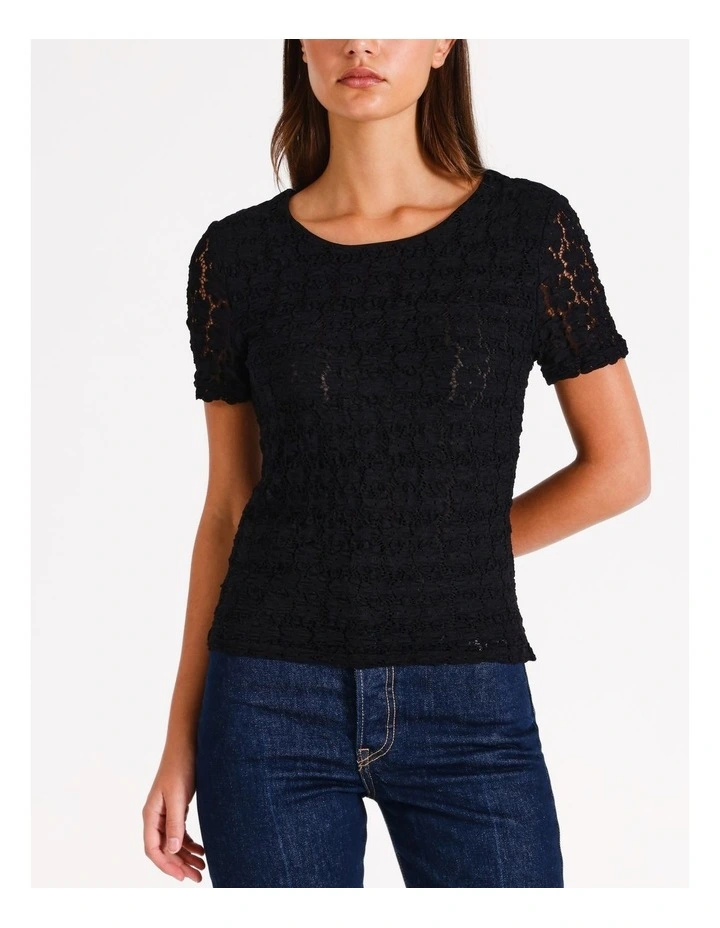 Ivania Lace Top in Black