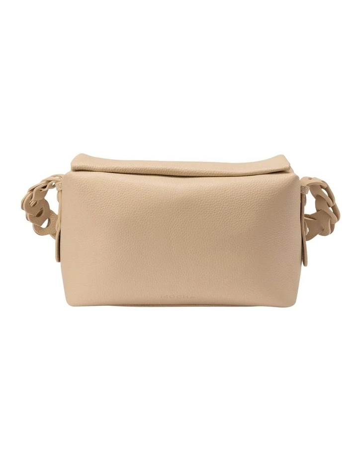 Lidia Leather Boston Bag in Cream