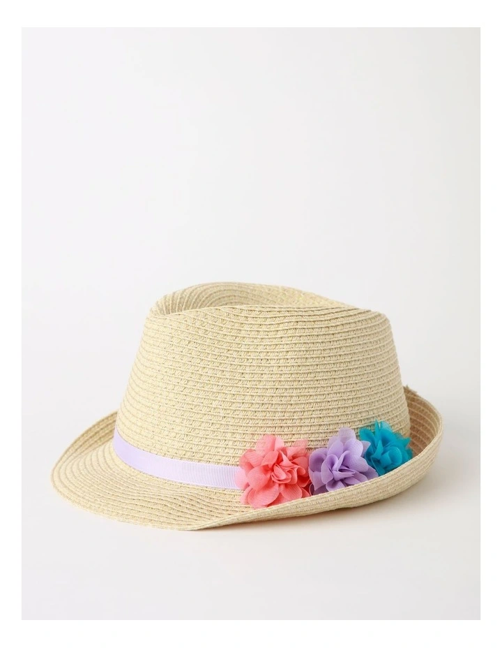 Straw Trilby Hat In Natural