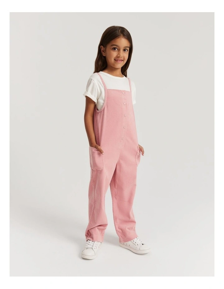 Cord Overall in Dusty Rose