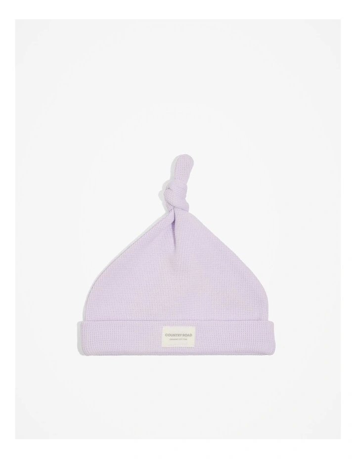 Organically Grown Cotton Waffle Beanie in Lilac