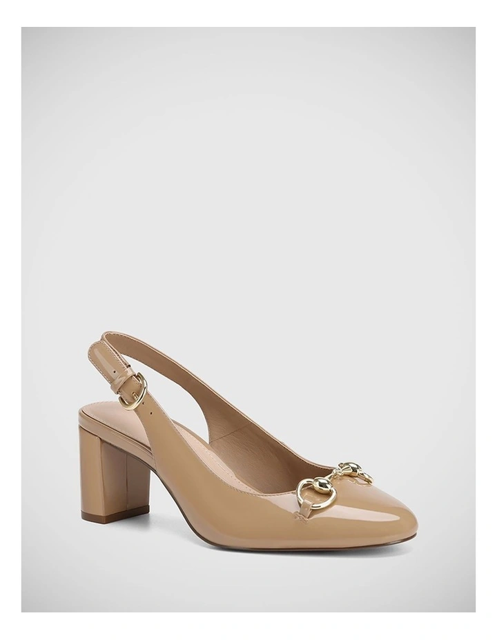 Kari Patent Leather Slingback in Hazelnut