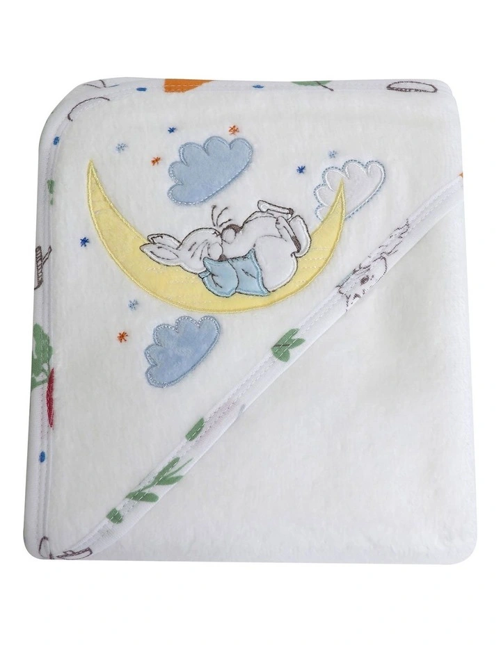 New Adventures of Peter Rabbit Hooded Towel in White