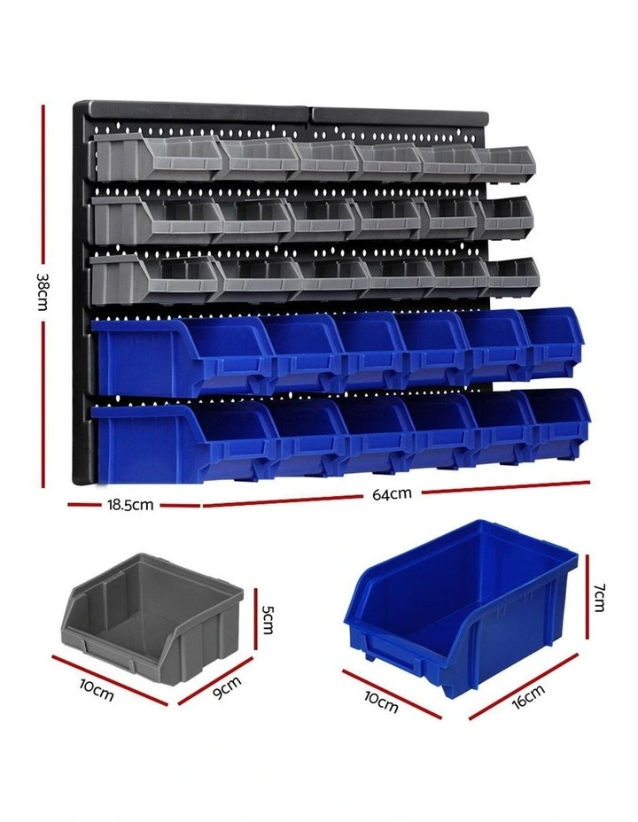 Giantz 30 Bin Wall Mounted Rack Storage Organiser