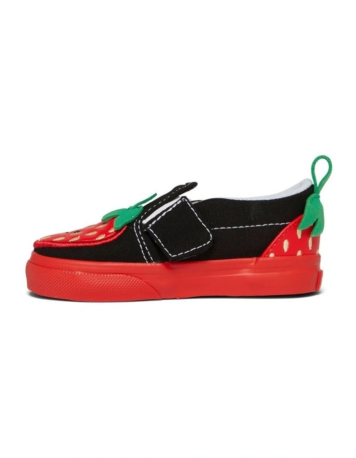 Slip On Berry Infant Sneakers in Red/Black