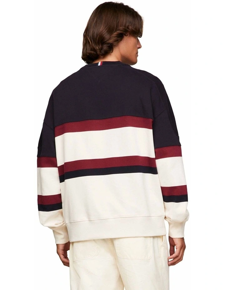 Monotype Colourblock Sweat Top in White