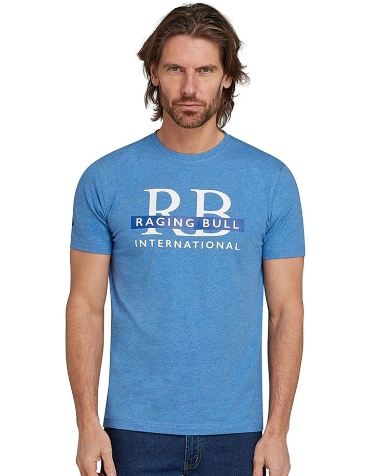 Initial T-Shirt in Denim Blue