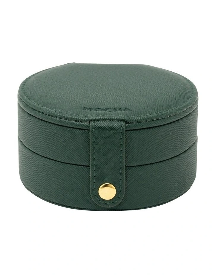 Round Double Layer Jewellery Case in Green
