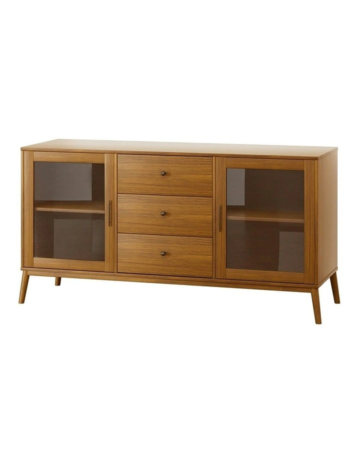 Buffet Sideboard Glass Doors in Oak