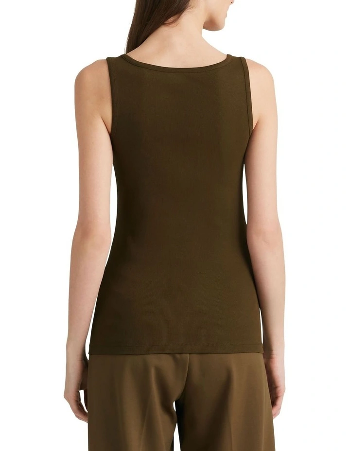 Cotton-Blend Tank Top in Green