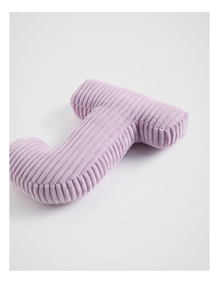 Orchid Cord Initial Cushion J in Purple
