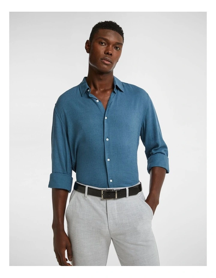 Vincent Viscose Blend Shirt in Teal