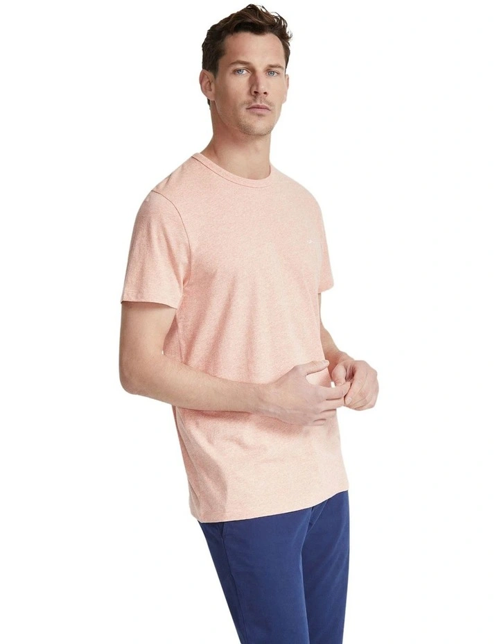 Ben Cotton Crew Neck T-shirt in Tangerine