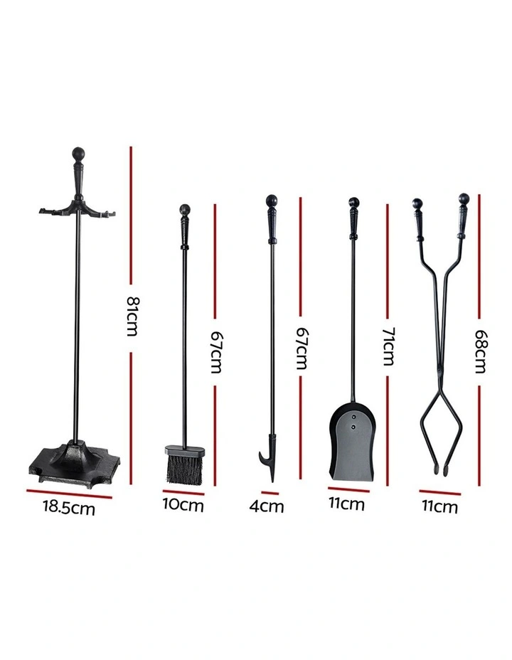Fireplace Tool Set in Black
