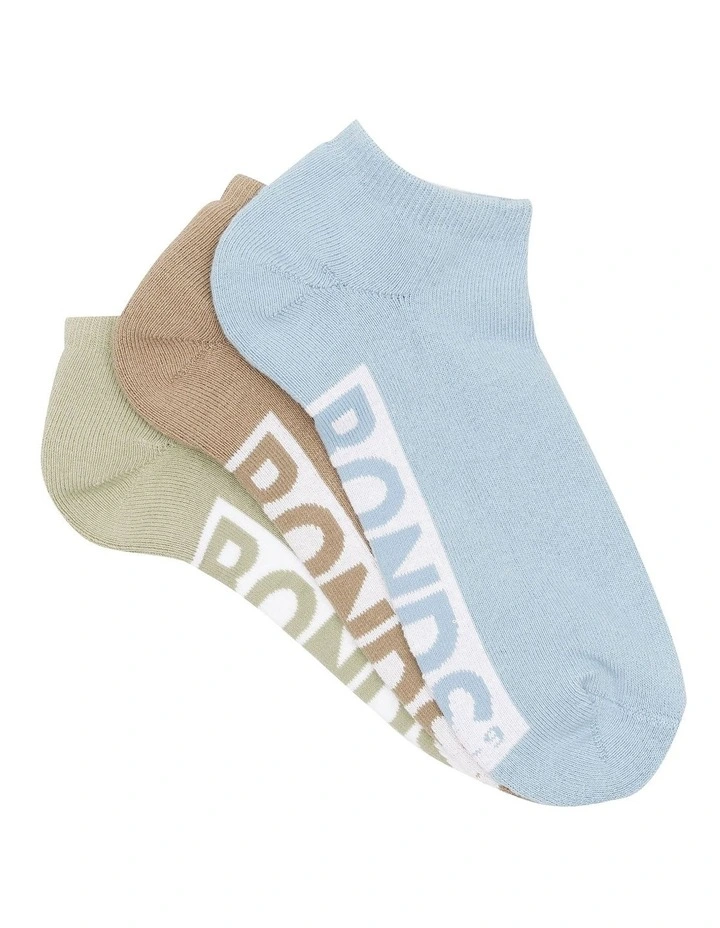 Men's Logo Cushioned Low Cut Socks 3 Pack in Multi