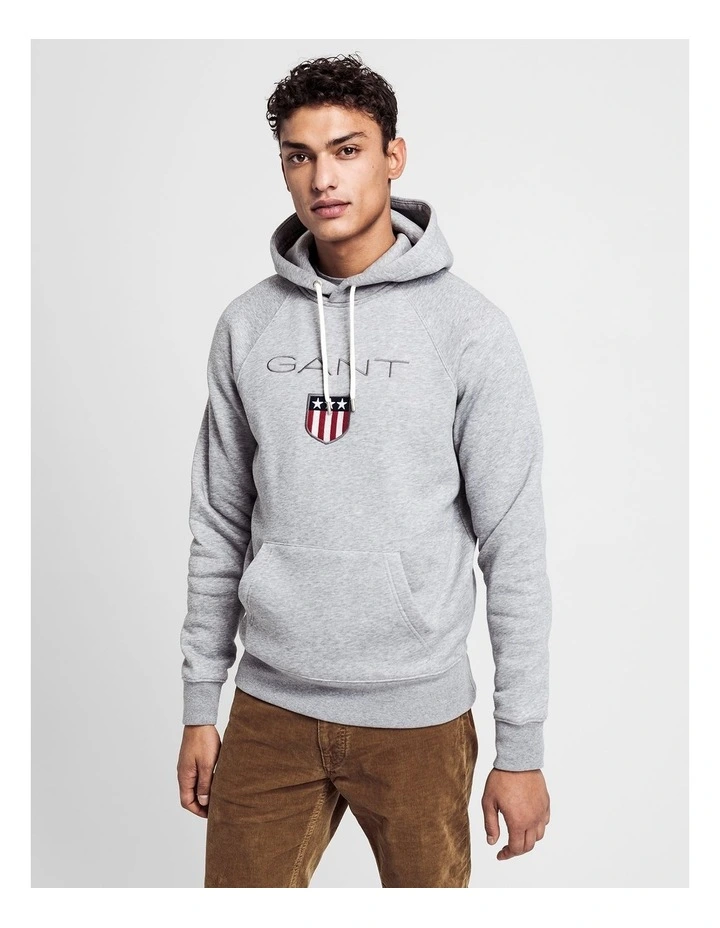 Shield Sweat Hoodie in Grey Marle