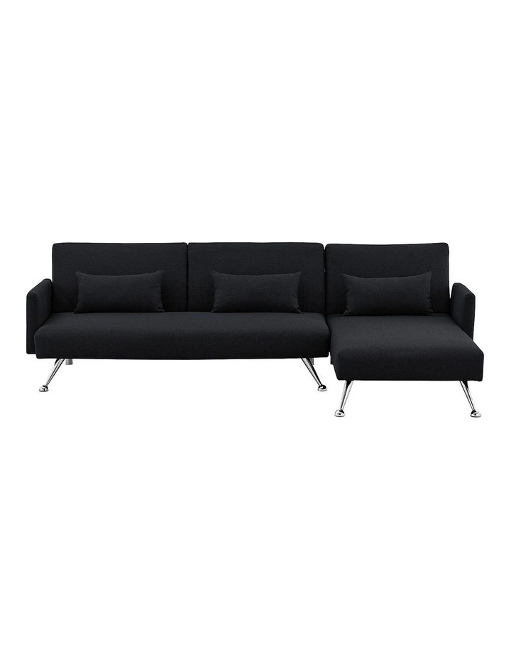 Mia 3-Seater Sofa Bed in Black