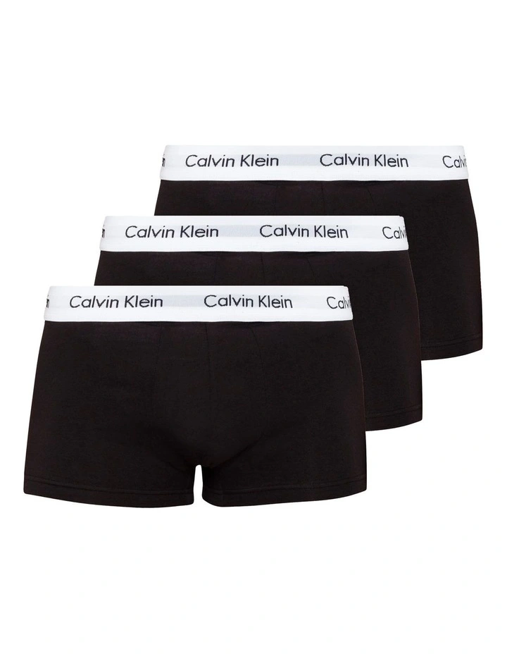 Cotton Stretch Trunk 3 Pack in Black