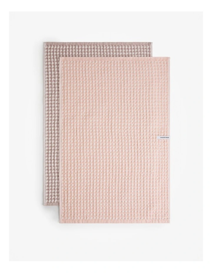 Meeka Australian Cotton Tea Towel Pack of 2 in Apricot