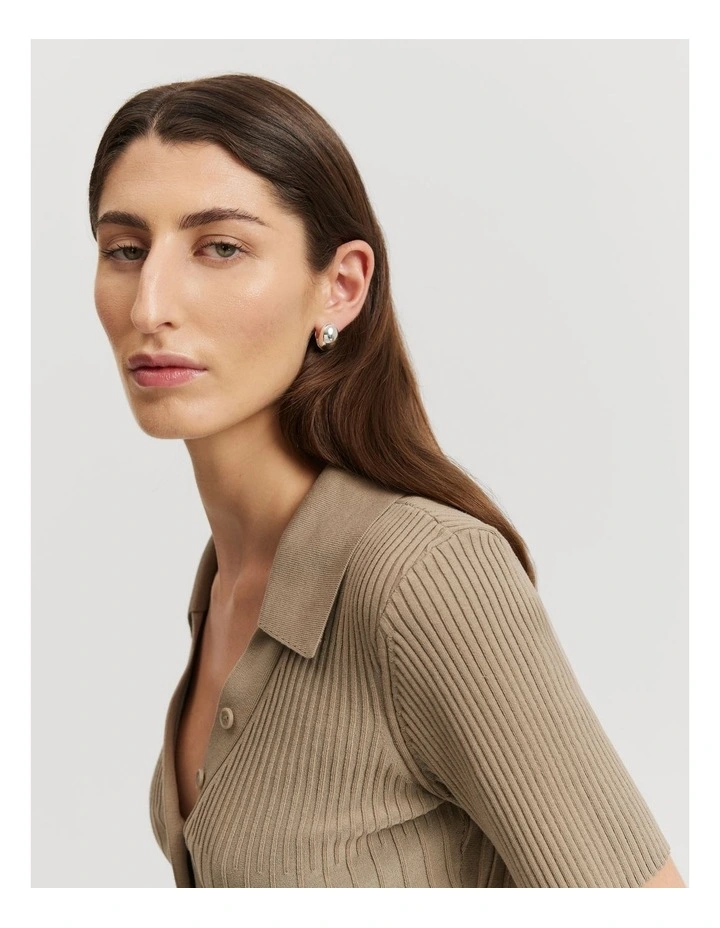 Variegated Rib Top in Sicilian Olive