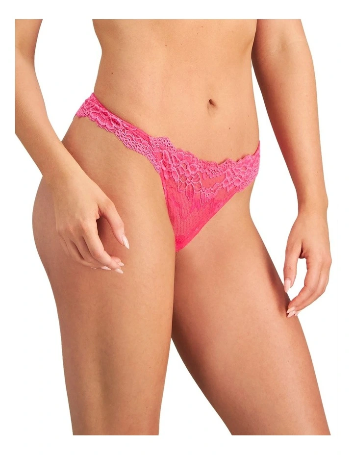 My Fit Lace Thong in Fuchsia Purple