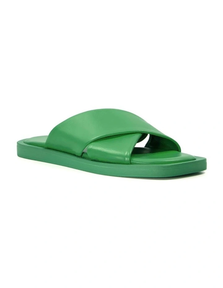 Licorice Flat Sandal in Green