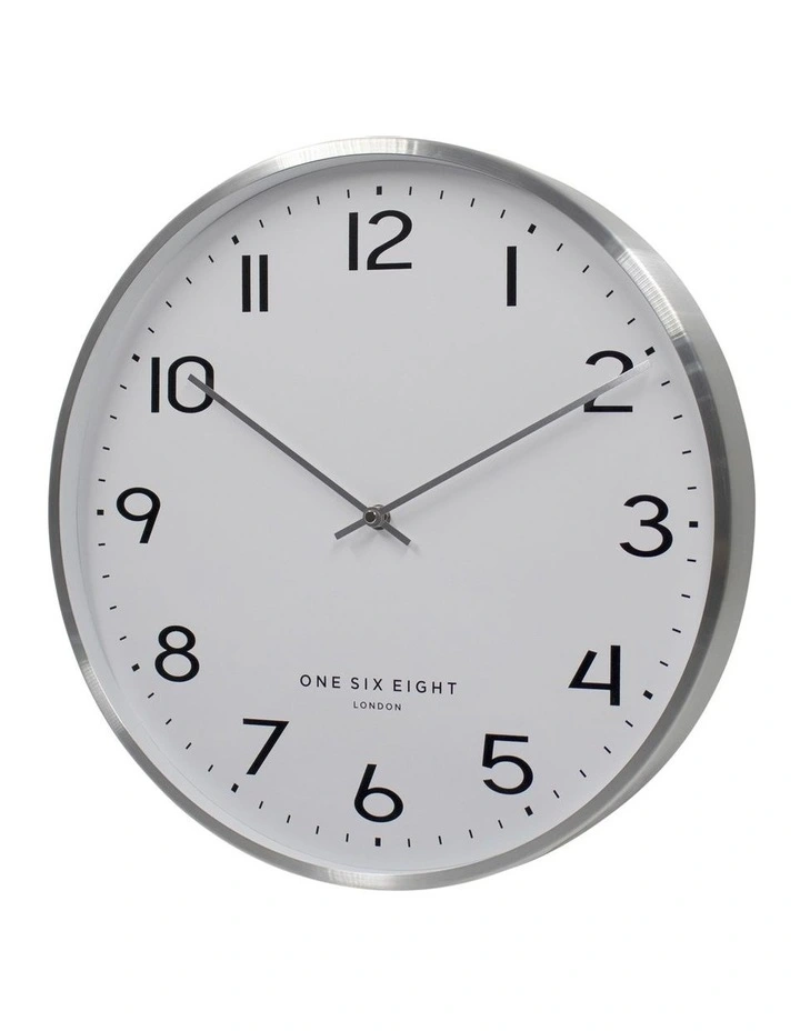 Lise 40cm Silent Wall Clock in Silver