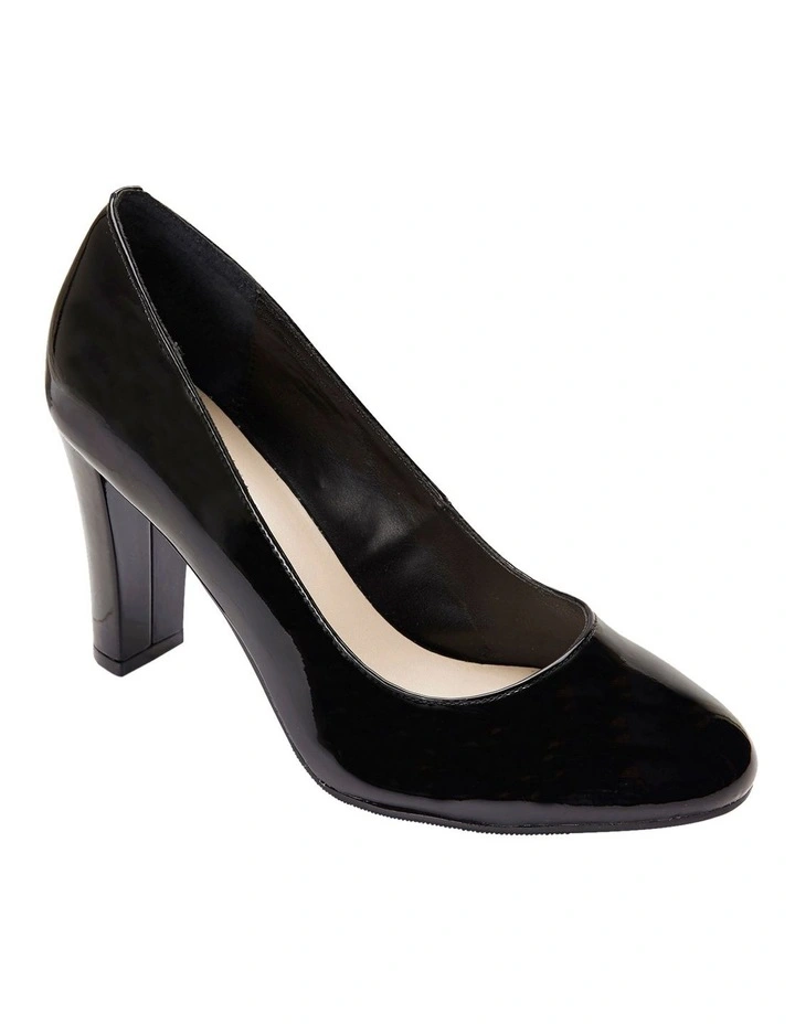 Alibi Heeled Shoes in Black Patent Leather