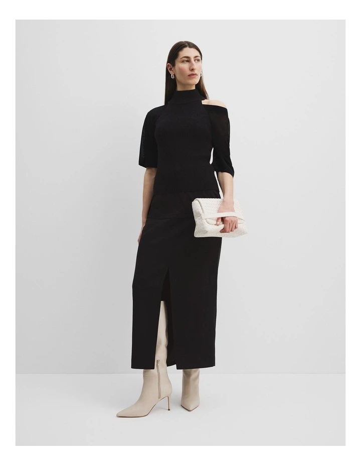 Gcs-certified Cashmere Blend Rib Sleeveless Knit in Black