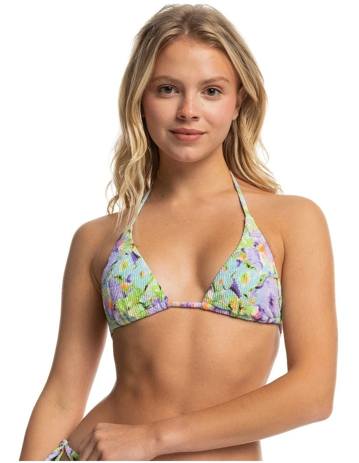Blumen Tiki Tri Bikini Top in Purple Rose