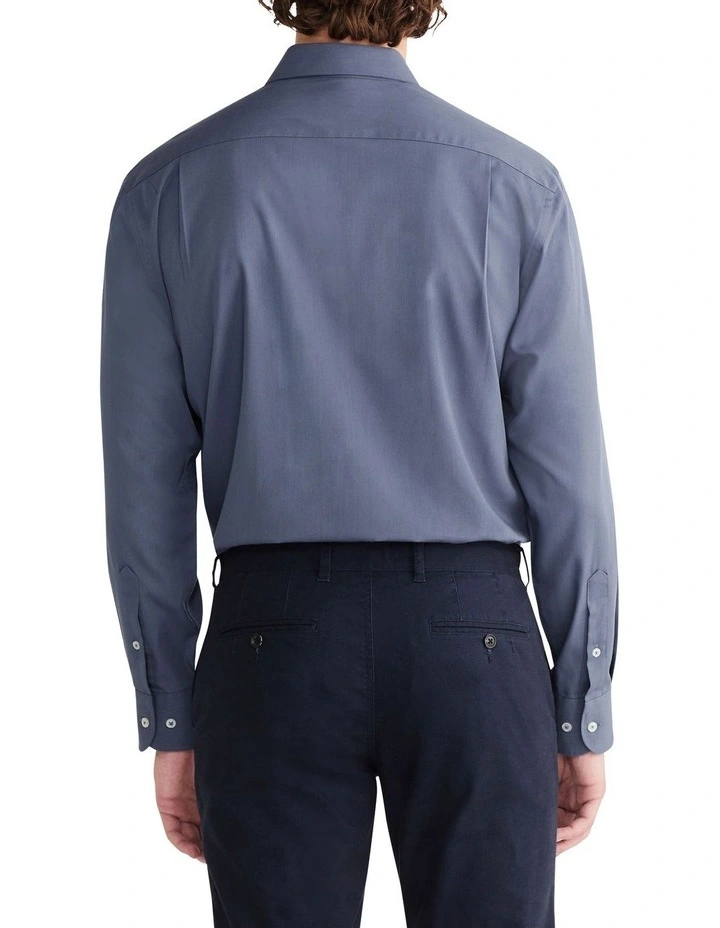 Classic Long Sleeve Shirt in Plain Blue