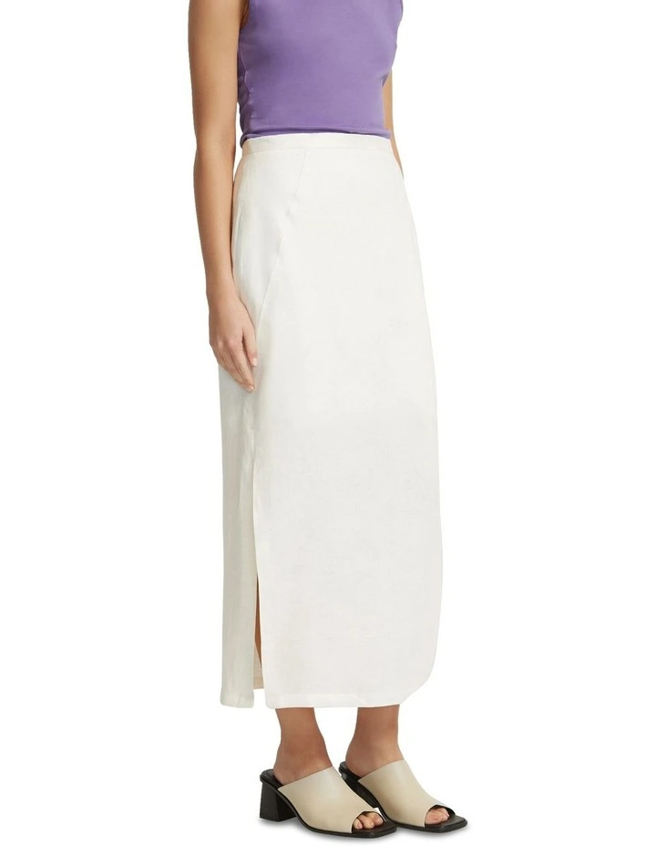 Mia Linen Skirt in Ivory