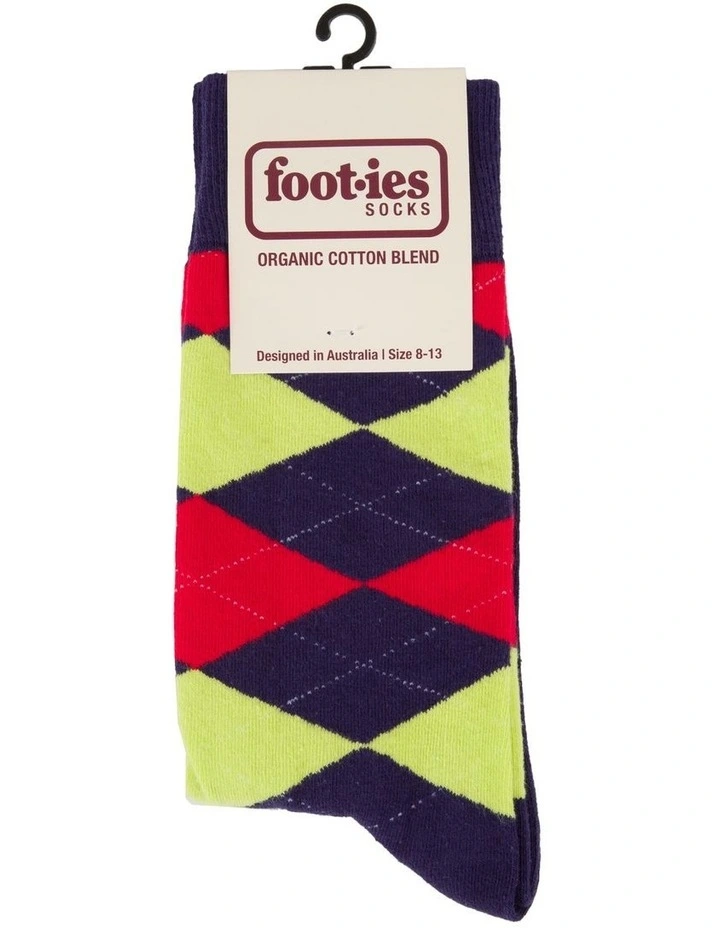 Argyle Organic Cotton Socks in Blue