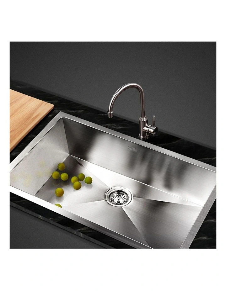 Cefito Kitchen Sink 70X45CM Stainless Steel Basin Single Bowl Laundry in Silver
