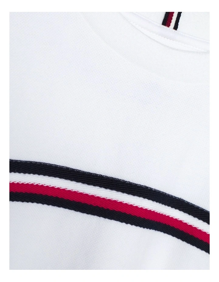 Boys 8-16 Global Stripe Pique Archive Fit T-Shirt in White