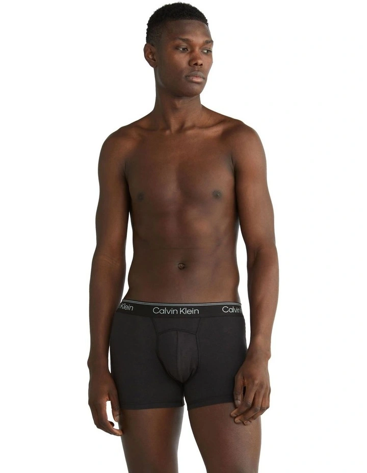 Active Pima Cotton Elastane Trunks in 2 Pack in Black