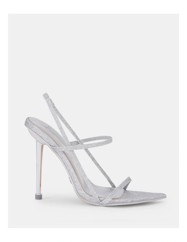 Zissy Heel in Silver Glitter