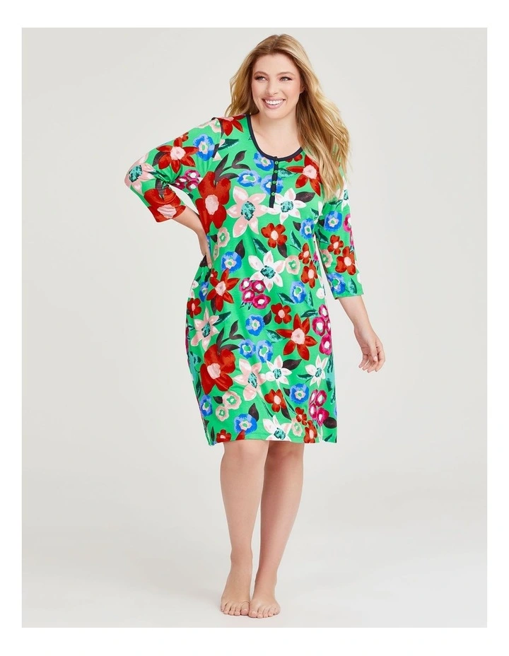 Bamboo Painterly Bloom Nightie in Print