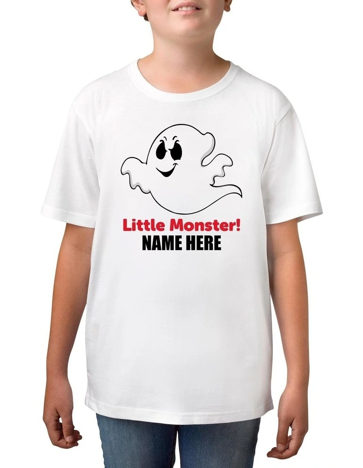 Boy's Halloween Little Monster Personalised Cotton T-Shirt