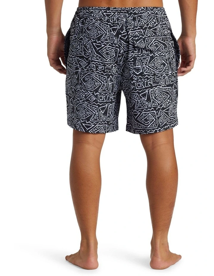 Surf Silk Mix Volley 17" Swim Shorts in Black