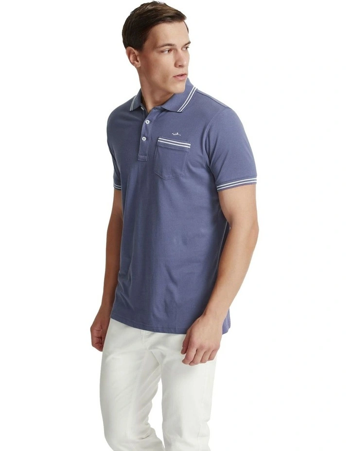 Nickson Jersey Tipping Polo in Navy