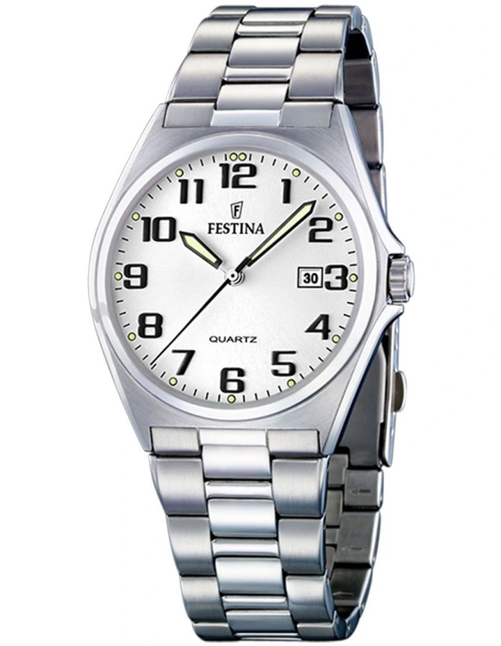 Classic Stainless Steel Watch in Silver