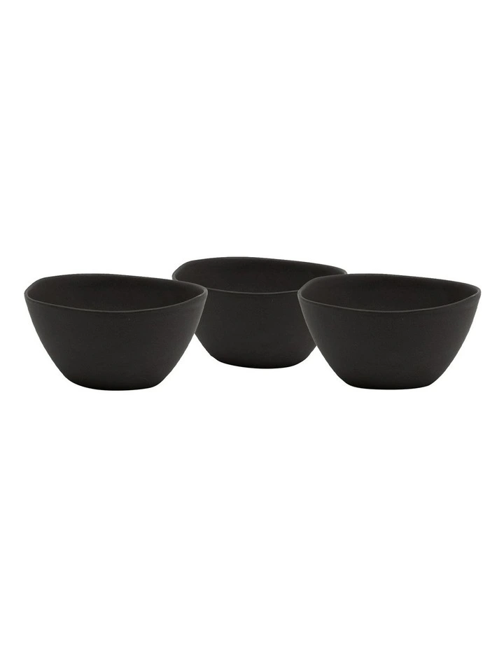 Arcata Bowl 12x6cm S/3 Black